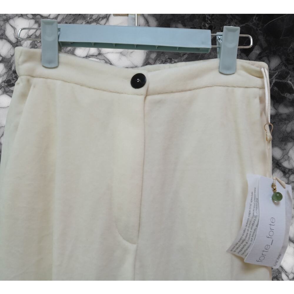 70% OFF NWT Forte_Forte Wide Leg Button Closure Pants Ivory 0  (Offers Stretch) - Picture 9 of 10